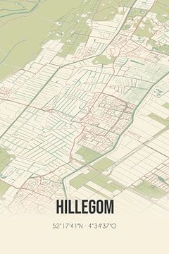 Vieille carte de Hillegom (Hollande méridionale) sur Rezona