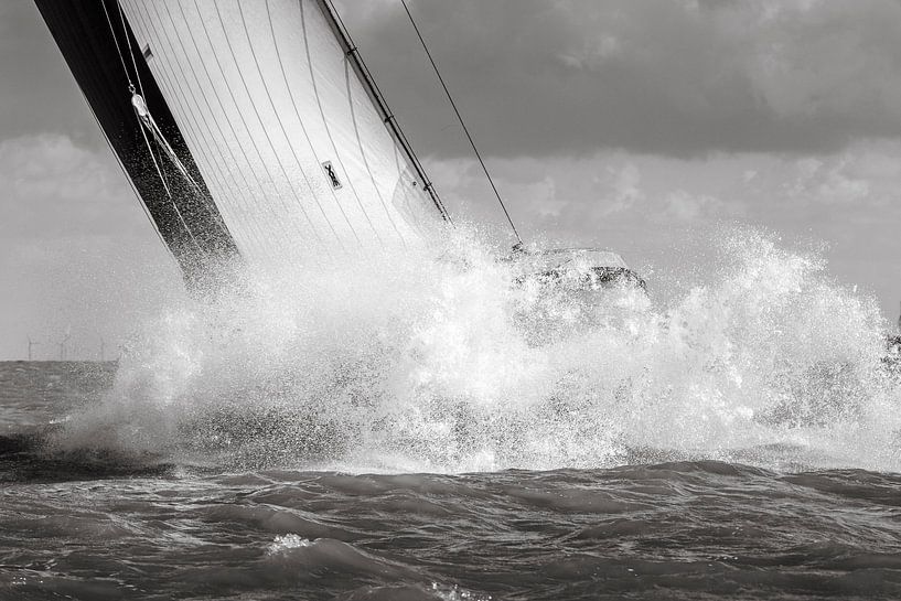 Skûtsje smashes through the waves by ThomasVaer | Tom Coehoorn