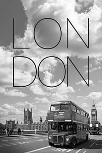 Autobus à Londres | Texte et ligne d'horizon
