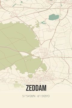 Vintage landkaart van Zeddam (Gelderland) van Rezona