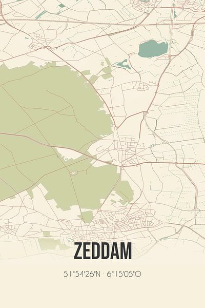 Carte ancienne de Zeddam (Gueldre) par Affiches de lieux