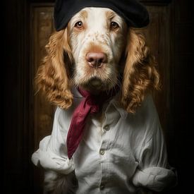 Portrait de chien à la Rembrandt - Le philosophe français sur Jorali Beaux-Arts
