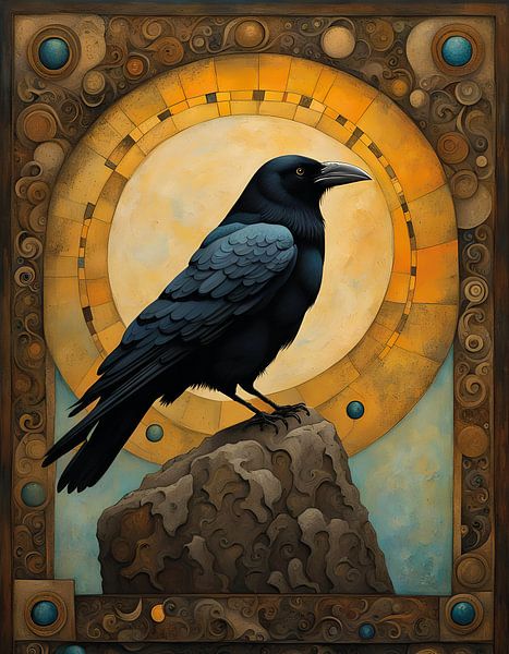 Corbeau dans les tons de terre par Betty Maria Digital Art