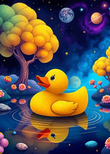 Canard en caoutchouc dans l'espace