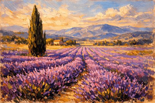 Lavender Fields at Dusk