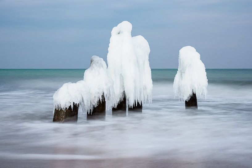 Winter an der Küste der Ostsee bei Kühlungsborn van Rico Ködder