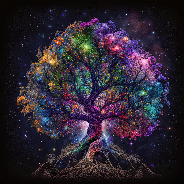 Cosmic tree by Bert Nijholt on canvas, poster, wallpaper and more