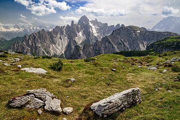 Uitzicht op de bergen van Cadini di Misurina in de Dolomieten