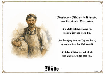 Müller – Zunftbild mit Gedicht