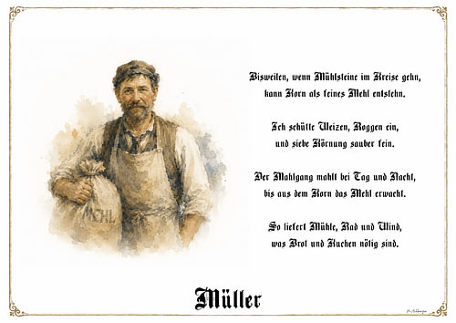 Müller – Guild portrait with poem