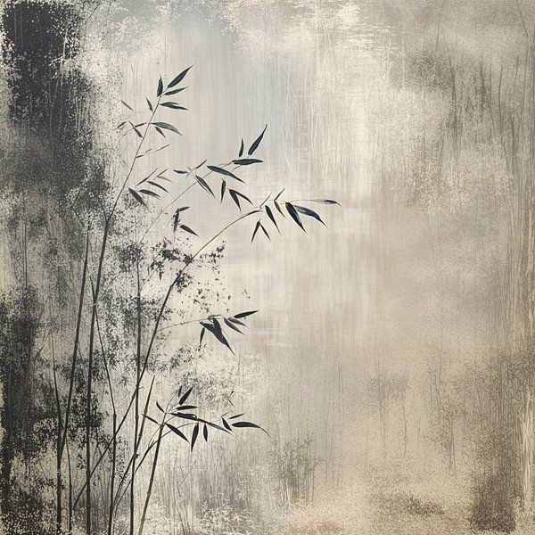 Masterpiece in Japanese Wabi-Sabi Style with Neutral Shades by Dream Designs art work