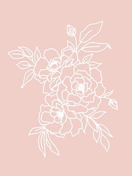Illustratie van rozen met witte lijnen van KPstudio