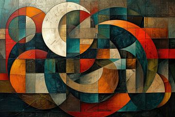 Geometrische Kunst | Mosaik Krümmungsgeheimnisse von Kunst Laune