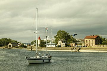 Honfleur, boot in de haven van Jeroen ten Caat