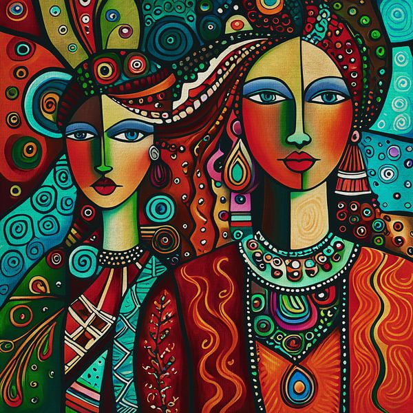 The ladies in traditional dress by Jan Keteleer (JanKé): A Journey Beyond the Canvas