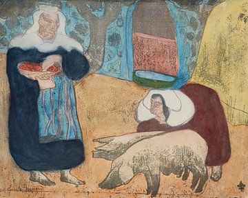 Emile Bernard - Vrouwen met varkens (1889) van Peter Balan