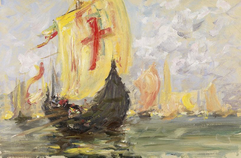 Francis Hopkinson Smith (American, 1838-1915)~Scene of a Regatta, Venice by finemasterpiece