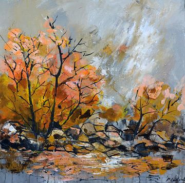 Rivier in het najaar van pol ledent