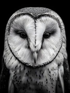 Chouette effraie - Regard silencieux de la nuit sur drdigitaldesign