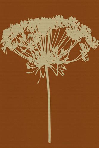 Retro-geïnspireerde botanische tekening met warm kleurenpalet van Dina Dankers