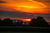 Sun behind John S. Thompson bridge by Michael van Eijk thumbnail