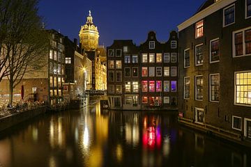 Kleurrijke huizen in Amsterdam van Sabine Wagner