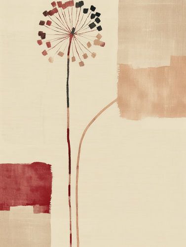 Botanisch abstract in pastelkleuren