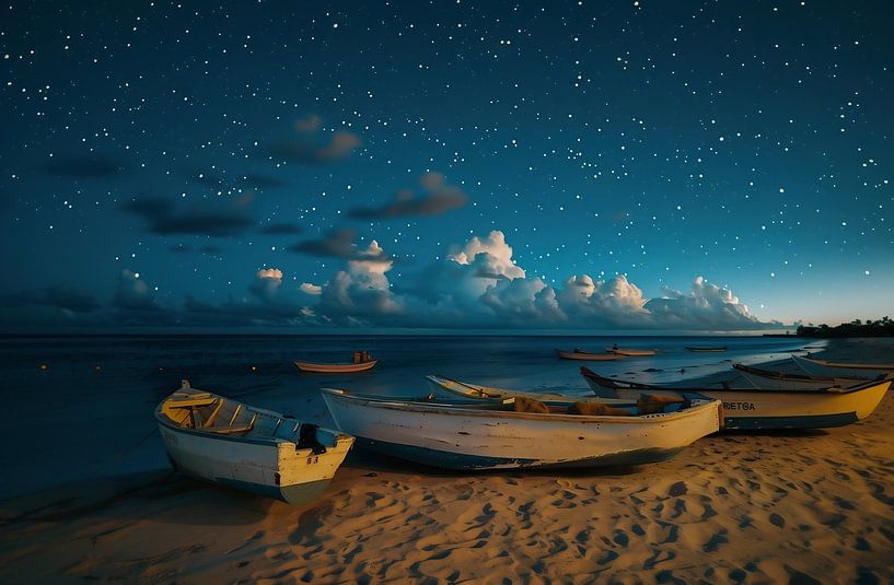 Boot unter Sternenhimmel von fernlichtsicht