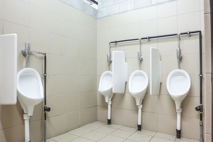 Urinoirs bij de mannen toilet van Marcel Derweduwen