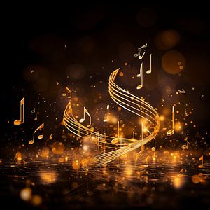 Notes de musique en or