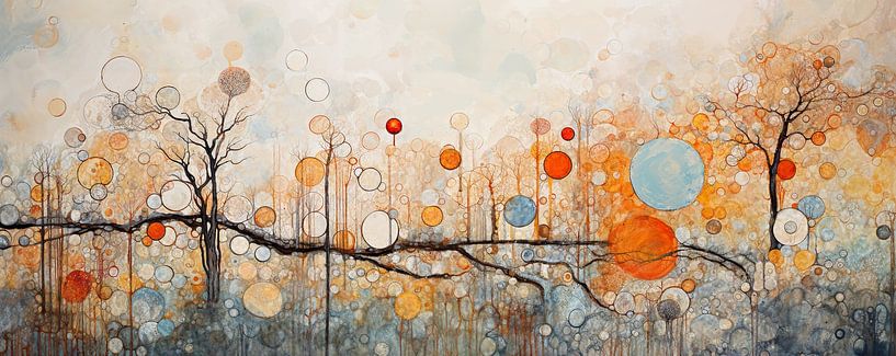 Dromerig Herfstland | Herfst Abstract Art van Abstract Schilderij