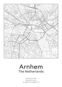 Stads kaart - Nederland - Arnhem van Ramon van Bedaf
