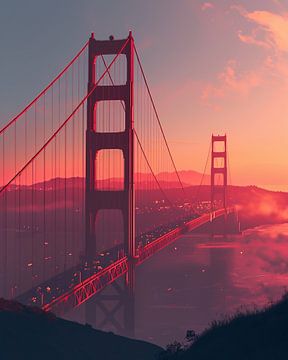 Uitzicht op de Golden Gate Bridge van fernlichtsicht