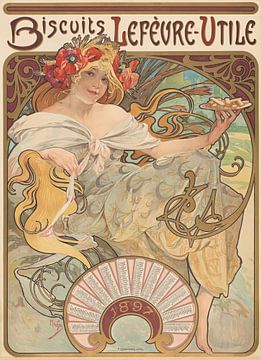 Koekjes Lefèvre-Utile (1896) van Alphonse Mucha van Peter Balan