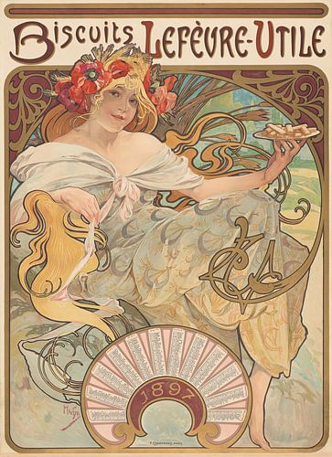 Koekjes Lefèvre-Utile (1896) van Alphonse Mucha
