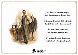 Schneider – Tableau de corporation accompagné d'un poème sur Marcus Achberger