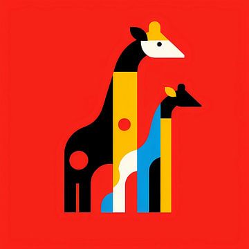 Giraffen graphic abstract van Tatjana Korneeva