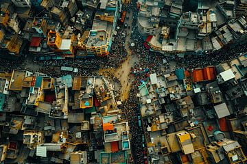 luchtfotografie boven stad en land van Egon Zitter
