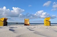 3 gelbe Strandkörbe in Binz von GH Foto & Artdesign Miniaturansicht