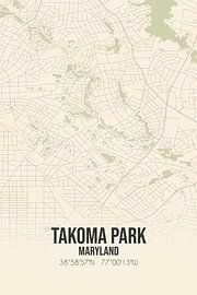 Vintage map of Takoma Park (Maryland), USA. by Prints of Place