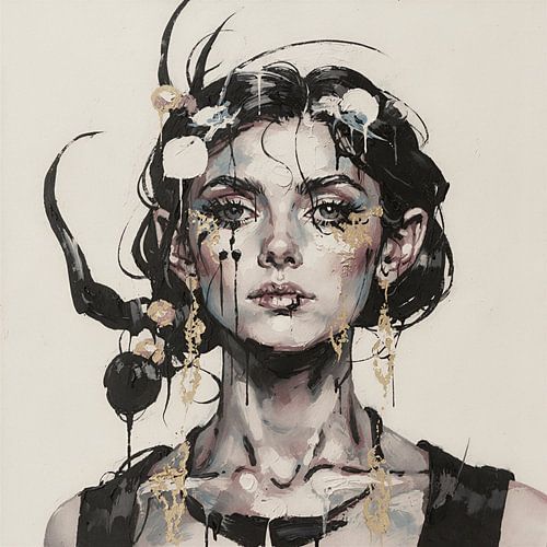 Queen of the Night: A Modern Portrait by Mad Dog Art