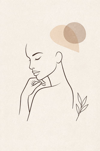 Japandi Minimal Line Art – Serenity Woman Portrait No.02