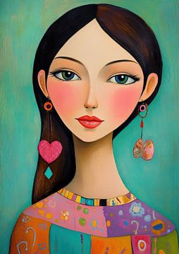 Merry Woman drawing by Eye catching paintings