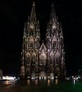 Groot formaat foto van de Dom van Keulen 's nachts van Christian Mueller thumbnail