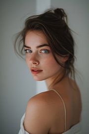 Portrait of a woman in natural light by Poster Art Shop