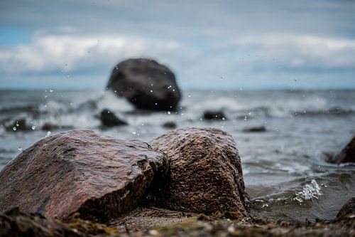 the rock in the surf