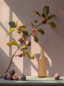 Still life with figs in soft colours by Japandi Art Studio
