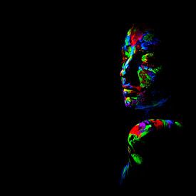 Neon-Portrait von Michiel Tempert
