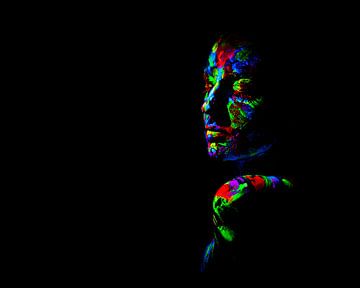 Neon-Portrait von Michiel Tempert