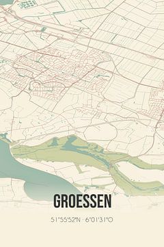 Vintage landkaart van Groessen (Gelderland) van Rezona